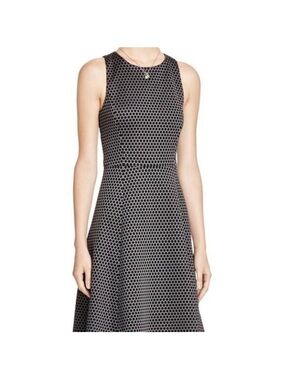 Theory Trekana Geo Print Knit Fit and Flare Dress